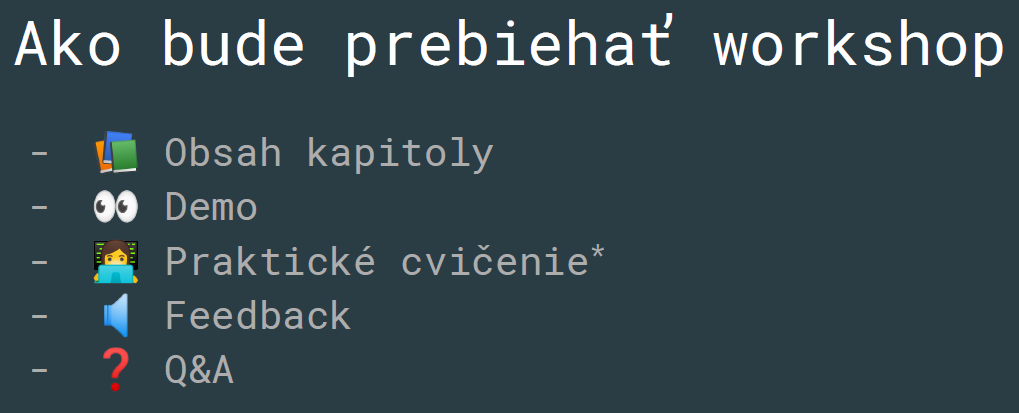 obsah workshopu